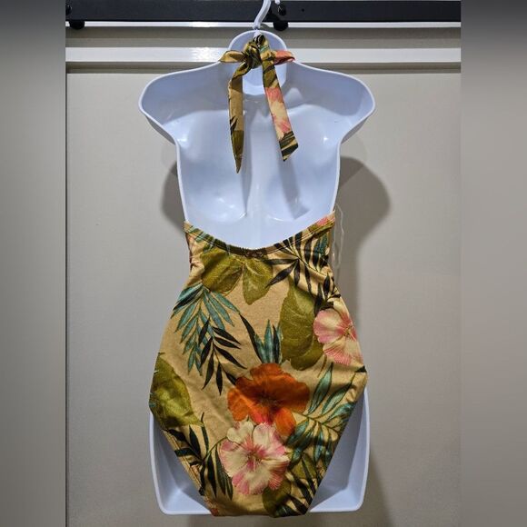 Lauren Ralph Lauren Island Tropical Ring-Front One-Piece Swimsuit NWOT Size 10 - Picture 4 of 6